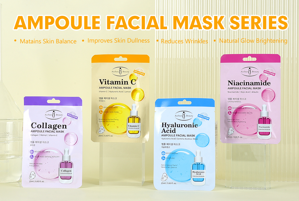Aichun Beauty Ampoule Facial Sheet Mask Series Korean Formula Face Mask for Hydration, Brightening and Skin Care Routines
