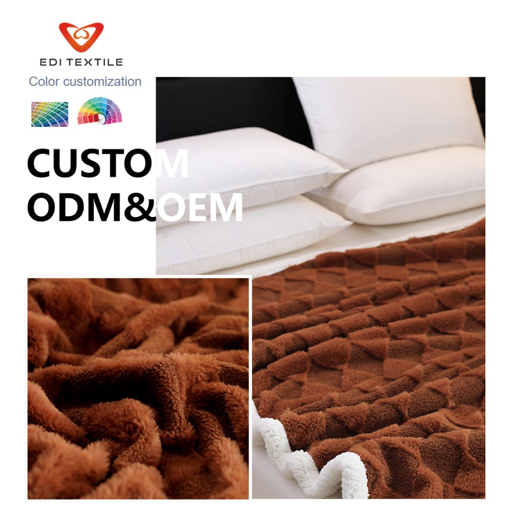 Decorative Diamond Jacquard Sherpa Throw Blanket Stylish Reversible Plush Blanket for Sofa Couch Bed Home Interior Decor Soft Fuzzy Blanket for Living Room Bedroom Modern Home Styling