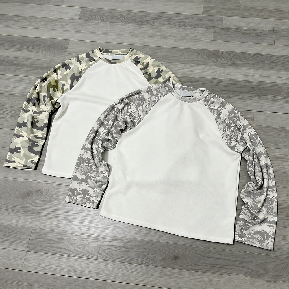 XINSHENG -katutyylinen, mukautettu, liian iso puuvillainen värialueita sisältävä kameleonttimallinen (camo) paita, pitkähihainen vaflapaita miehille