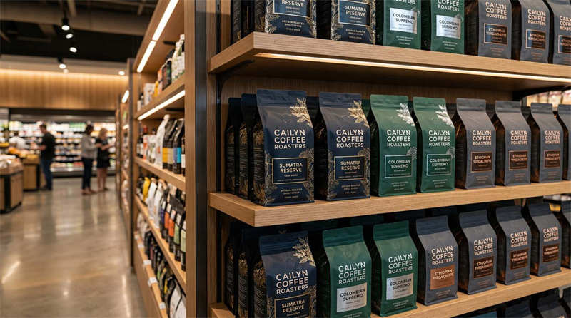 flat-bottom-bag-shelf-display Coffee packaging(d1e9da401a).jpg
