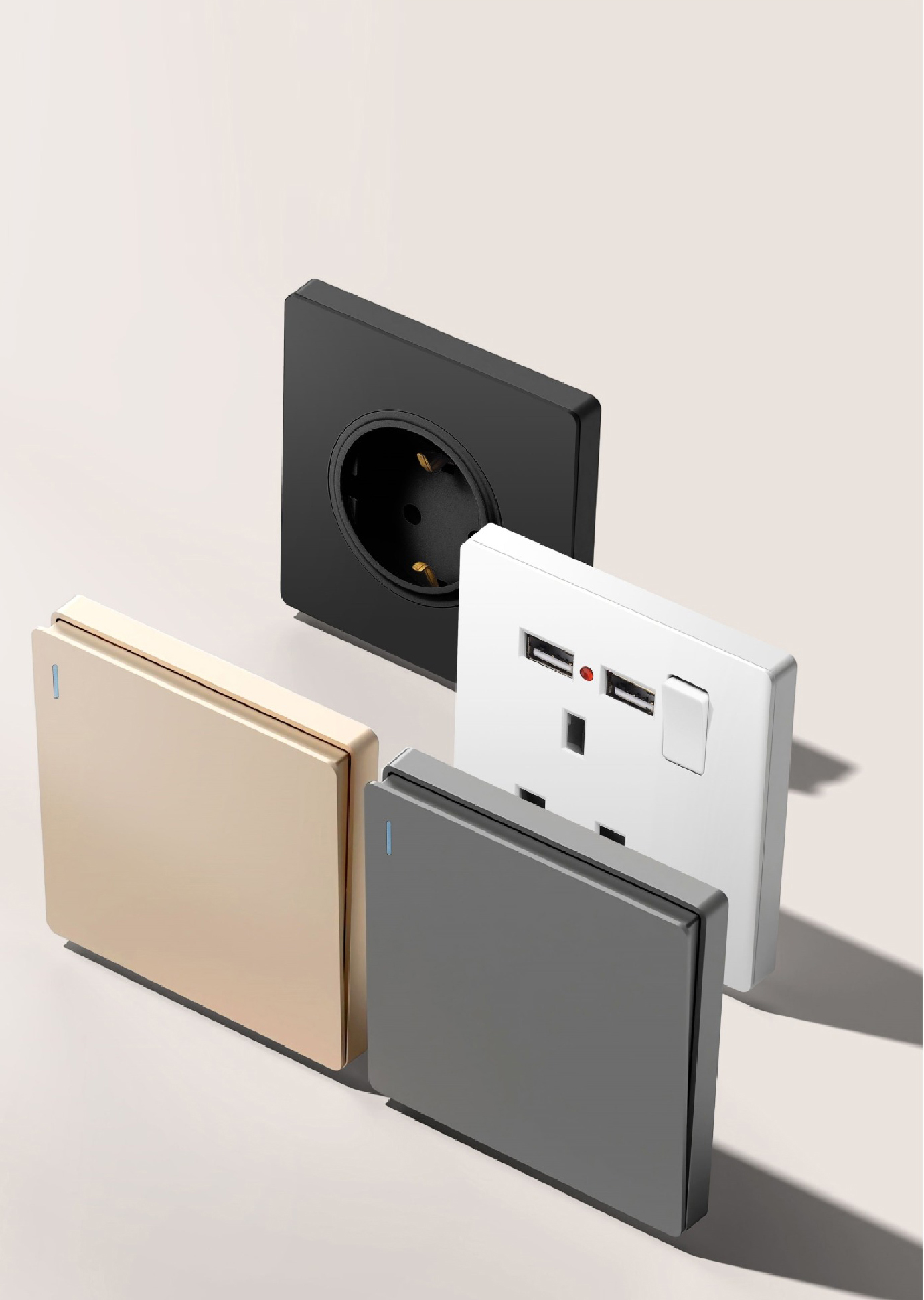 4 colors wall switch