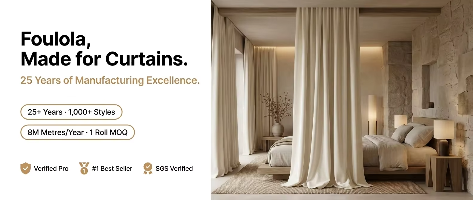 100 blackout faux linen curtain fabric  tpu laminated double sided 250gsm 280cm width  foulola 203649-0