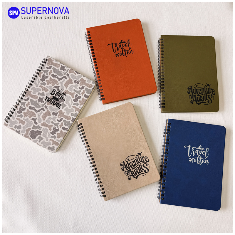 Laserable Leatherette Spiral Notebook