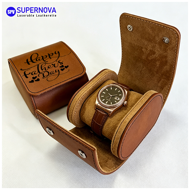 Laserable Leatherette Watch Roll Case
