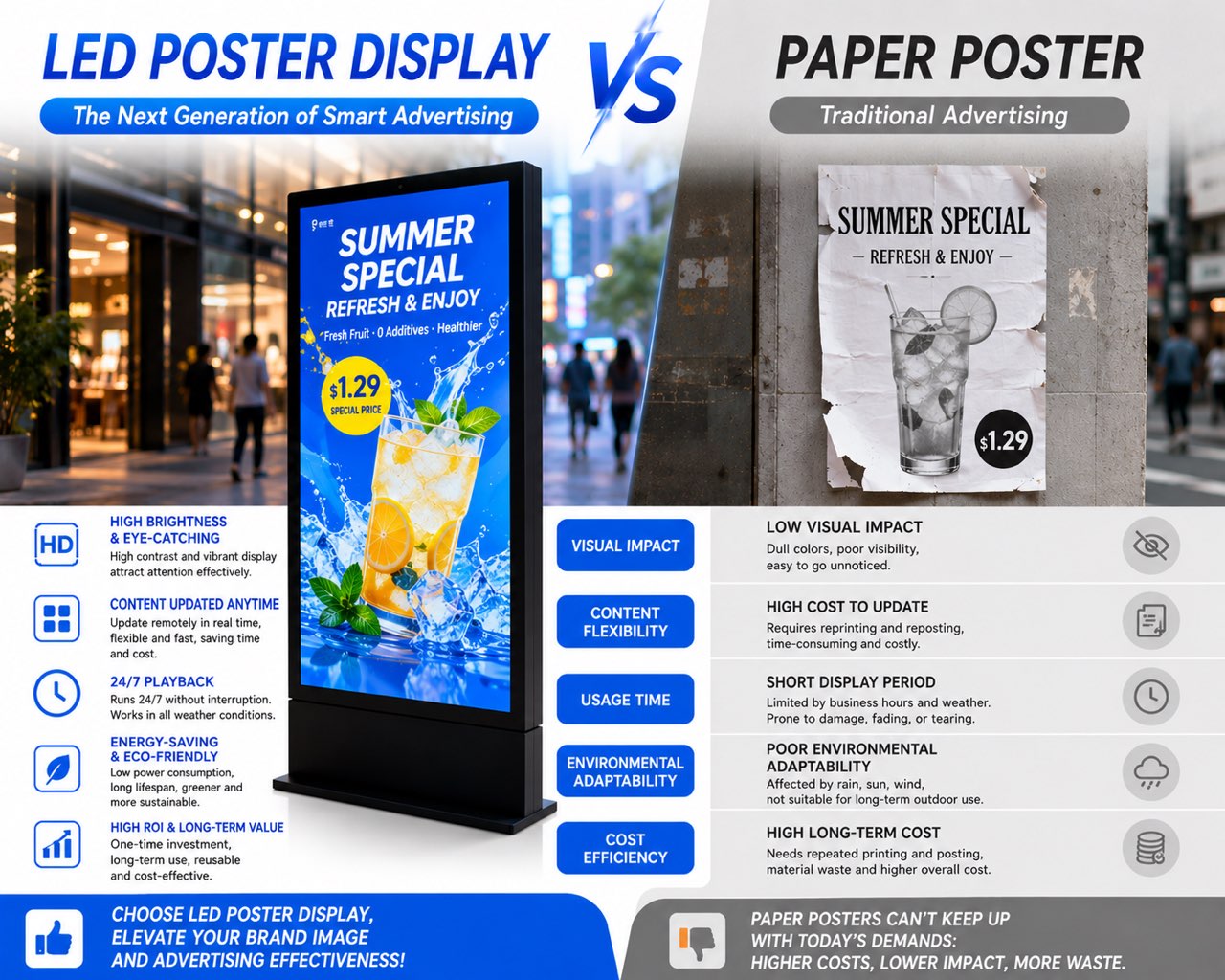 What Makes LED Poster More Eye-Catching Than Traditional Paper Posters?