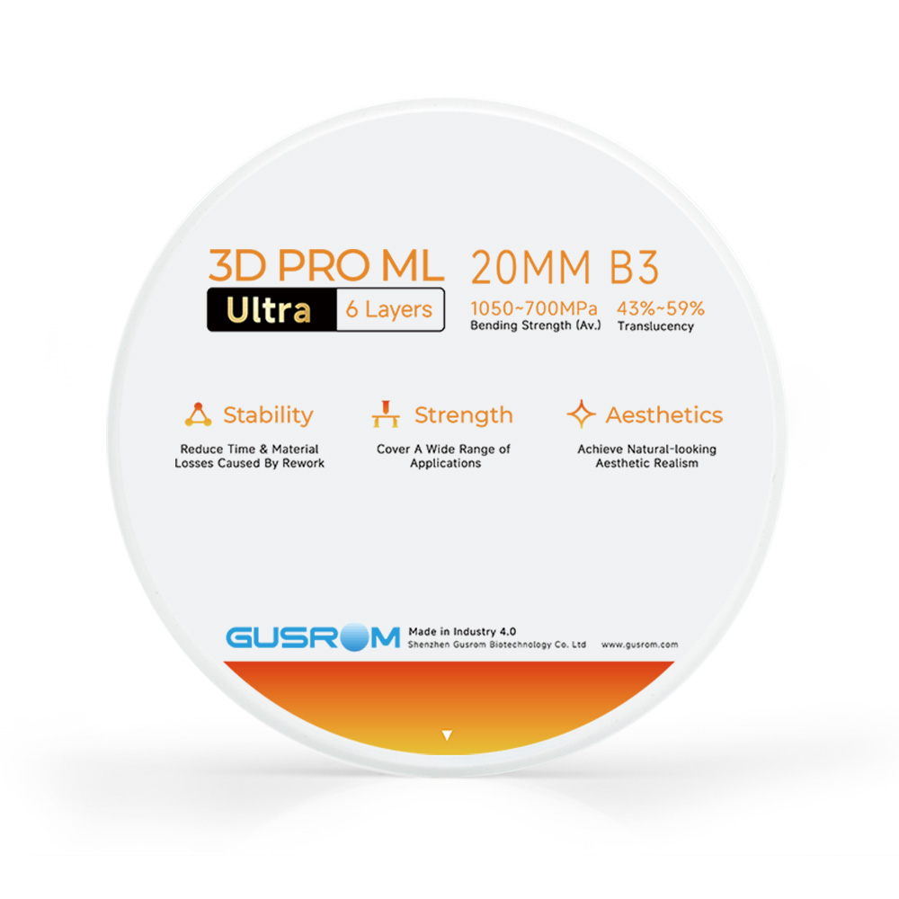 ຈານຊີລິກອນເທີມີເຕີ 3D PRO ML Ultra ສຳລັບຟັນຊີລິກອນທຳມະຊາດ