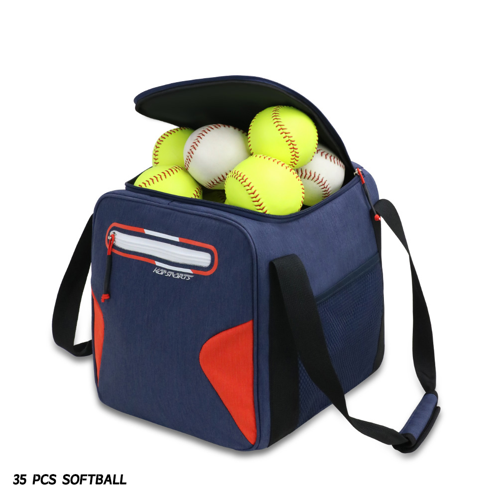 KOP Custom Wholesale Navy Blue Orange Softball Baseball Ball Bag са раменом за тим