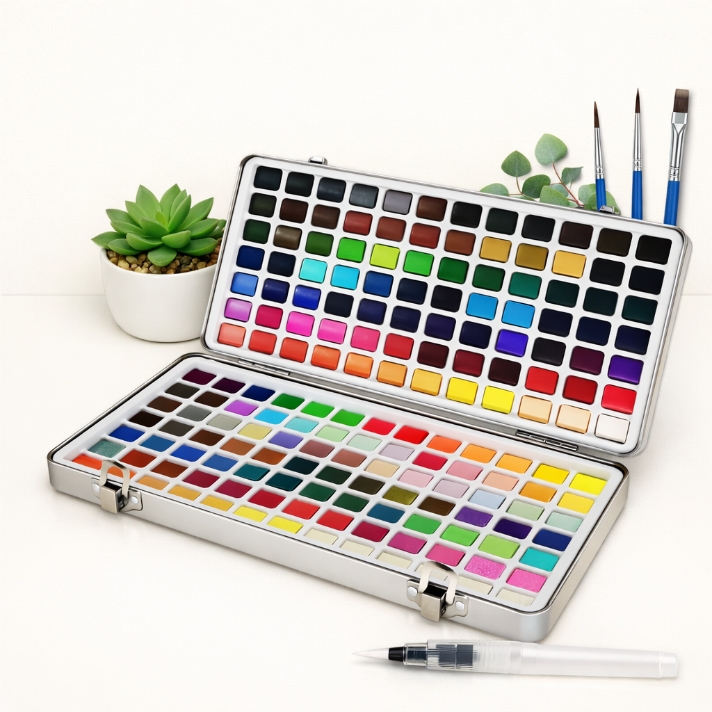 Poezie 168-Farben-Festfarben-Aquarellset – Flagship-Master-Studio-Set in schützender Blechdose