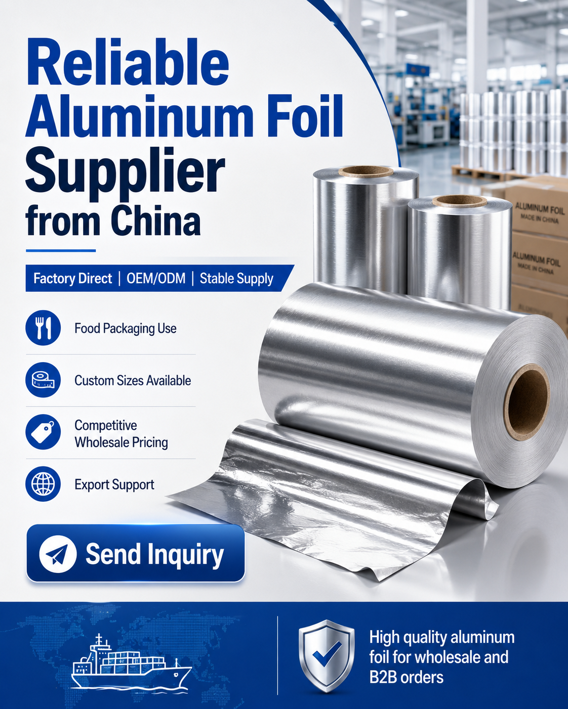 Premium Aluminum Foil Rolls & Sheets – Food Grade & Industrial Applications
