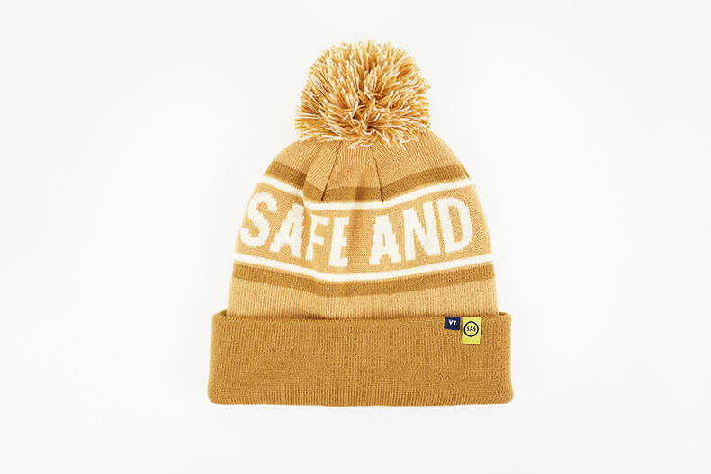 Pompom Jacquard Beanie Hat For Wholesale