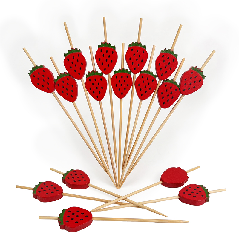 Spiedino in bambù a fragola, 4,72 pollici