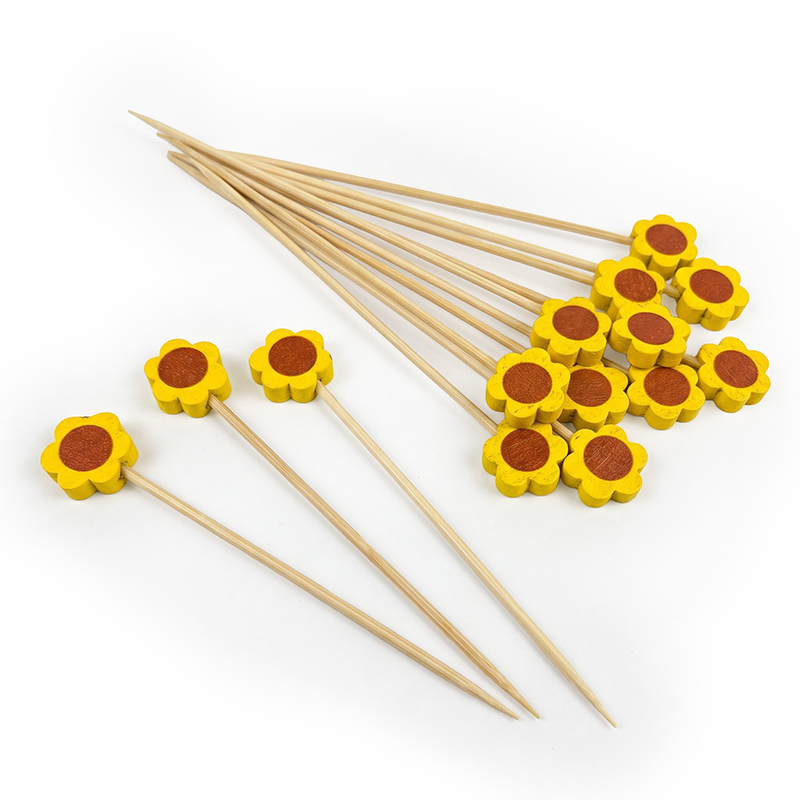 Stecchino per bambù a forma di girasole giallo, 4,92