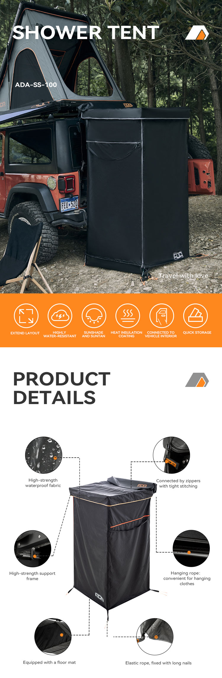 Portable Foldable Outdoor Camping Shower Privacy Tent details