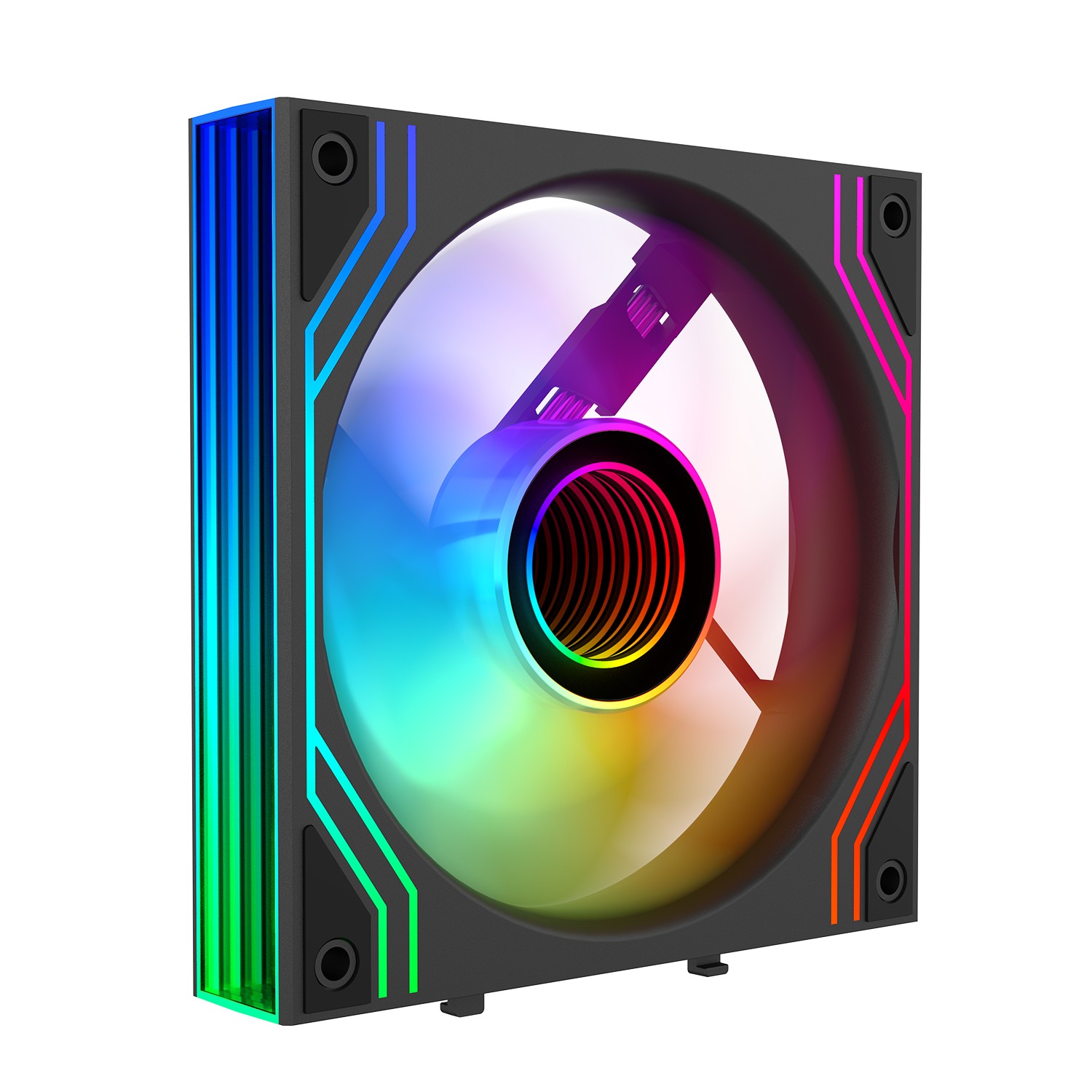ZF120A 120mm ARGB PWM PC Case Fan, Multi-Sided Infinity Mirror Splicable Daisy-Chain Fan