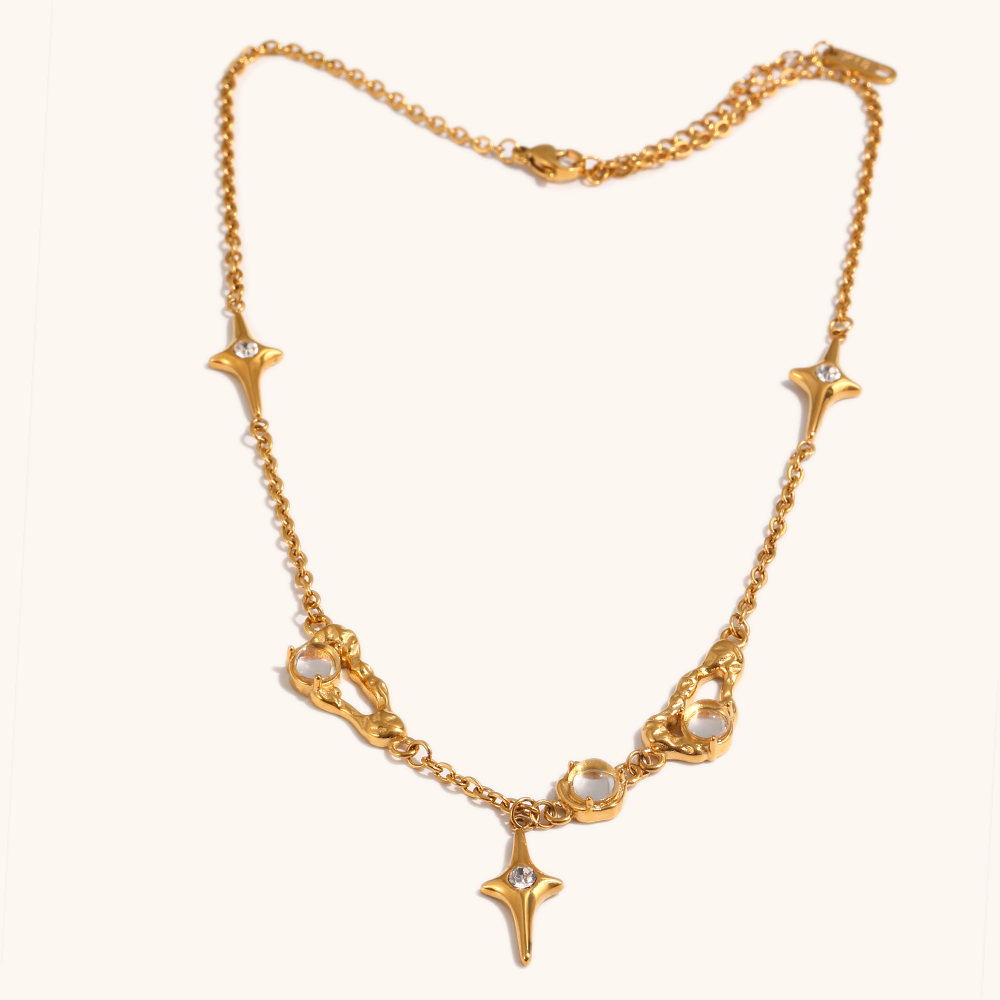 Vintage North Star Zircon Charm Necklace