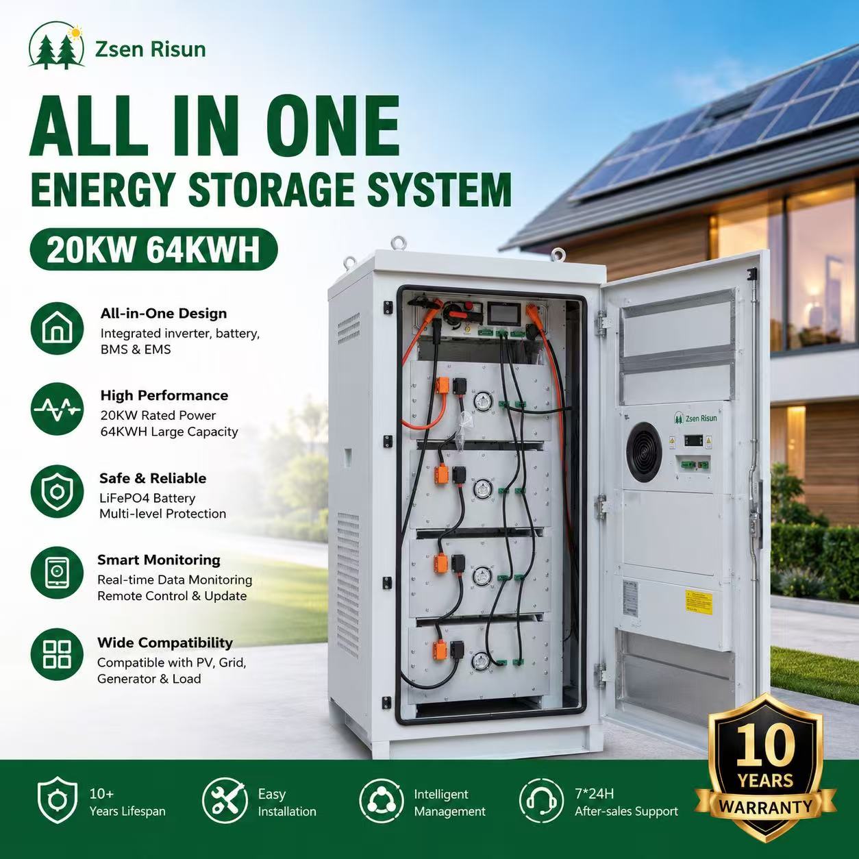 64kWh high-voltage energy storage cabinet