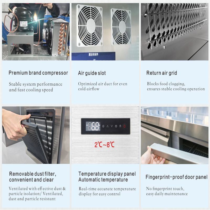 TP-15 300L Air-Cooled Horizontal Salad Refrigerator Worktable