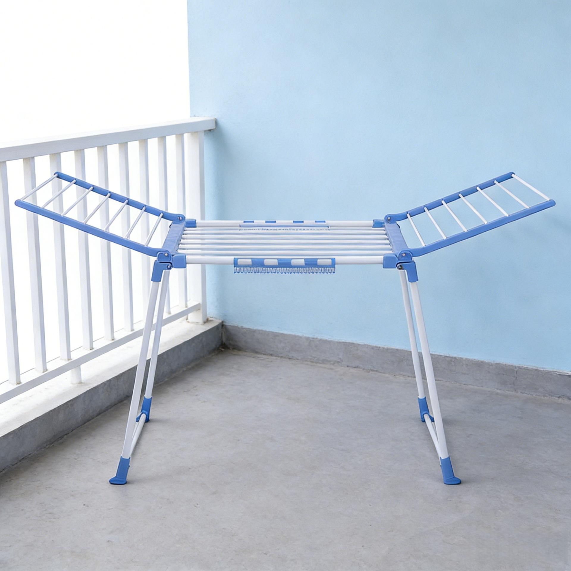 Porte-serviettes pliable à deux ailes en fer, séchoir extérieur robuste autonome