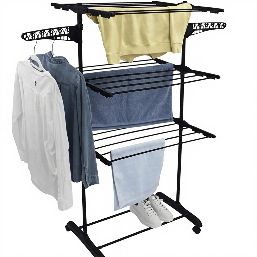 Grand séchoir à linge extensible et réglable