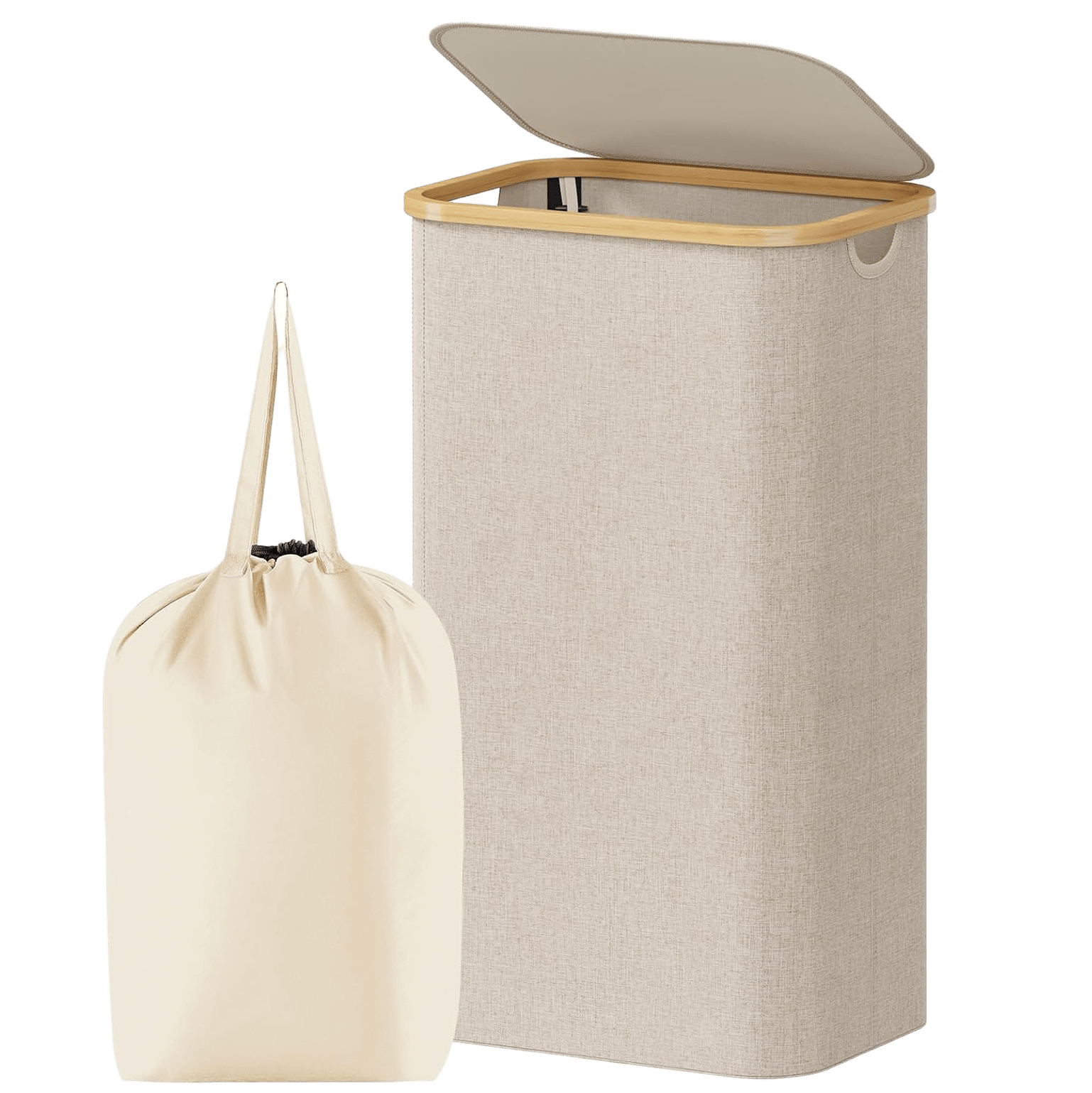 Panier à linge pliable minimaliste avec couvercle