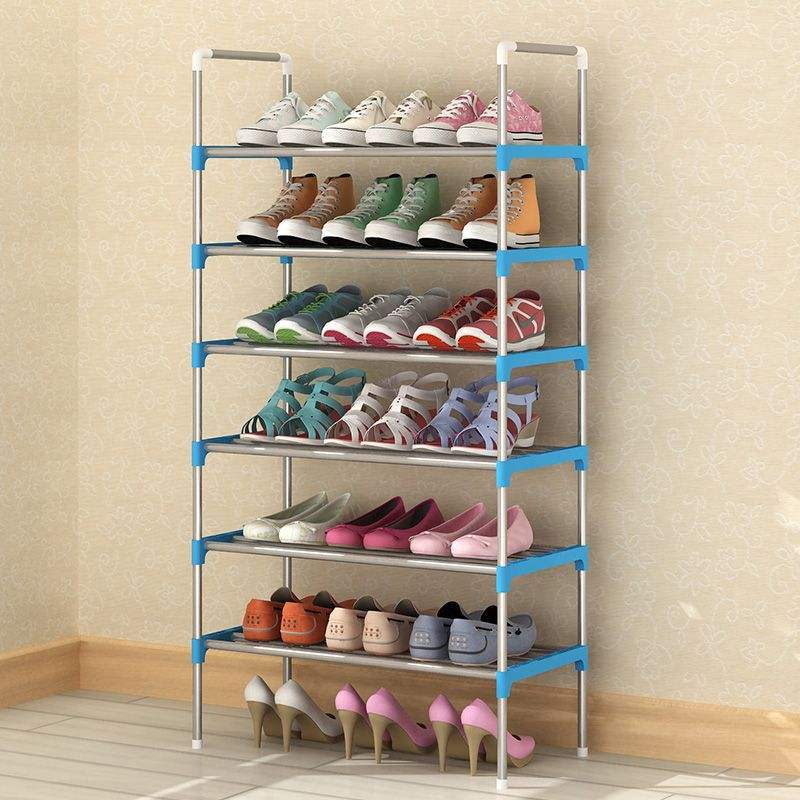 étagerie à chaussures en fer à 7 niveaux, anti-poussière, autonome et solide, pour entrée ou chambre d’étudiant
