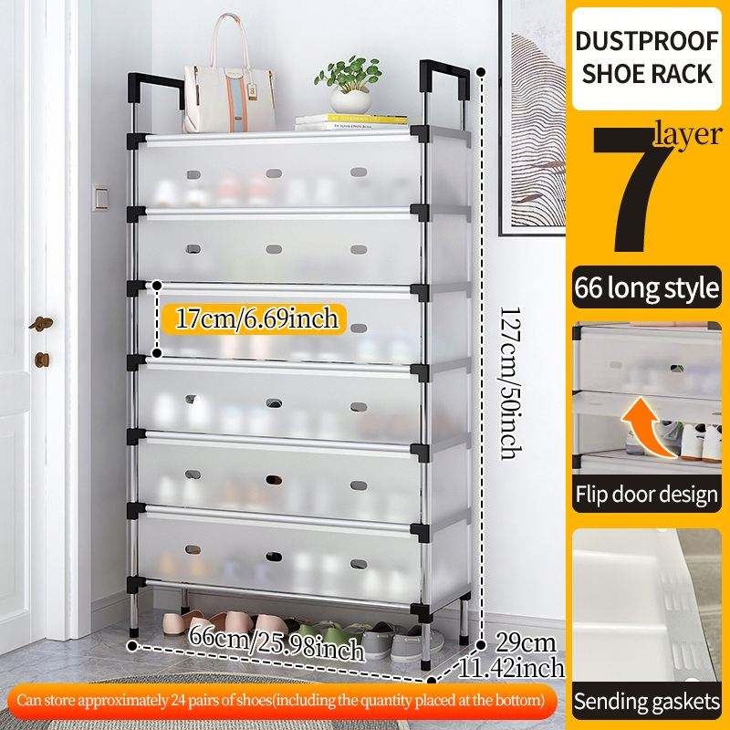 étagère à chaussures en métal à 7 niveaux, rangement stable pour chaussures