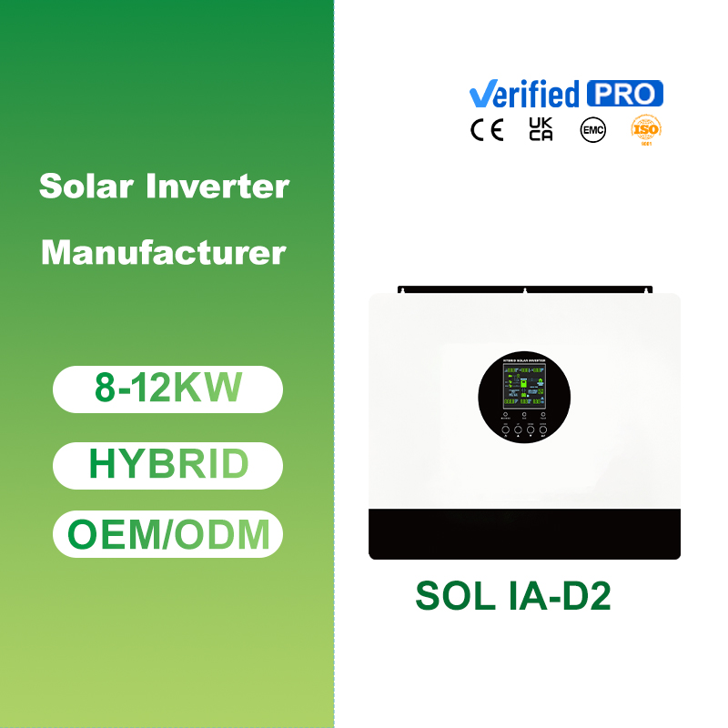 HYBRID SOLAR INVERTER 8KW/10KW/12KW Dual MPP trackers Supports parallel operation Maximum PV input voltage up to 550VDC suitable for household and commercial usage
