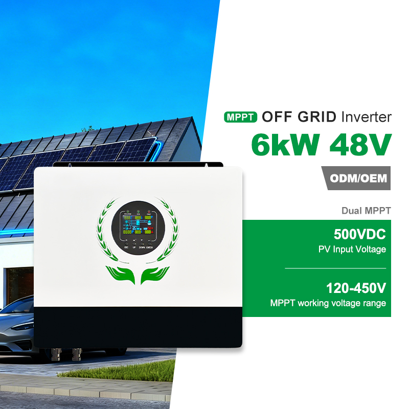 OFF GRID SOLAR INVERTER 6KW MPPT Range & Operating Voltage 120VDC ~ 450VDC Plug-and-play PV interface Pure sine wave Supports up to 6 units in parallel