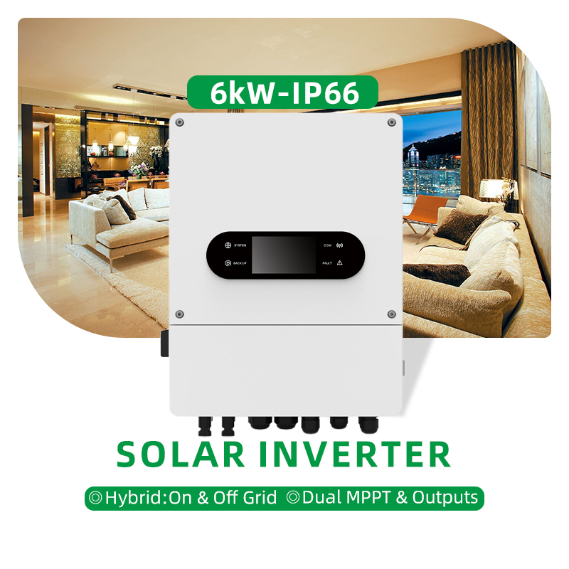 HYBRID SOLAR INVERTER AEP-6KP1-D5 Dual MPP trackers Dual outputs for smart load management Maximum PV input voltage 500VDC