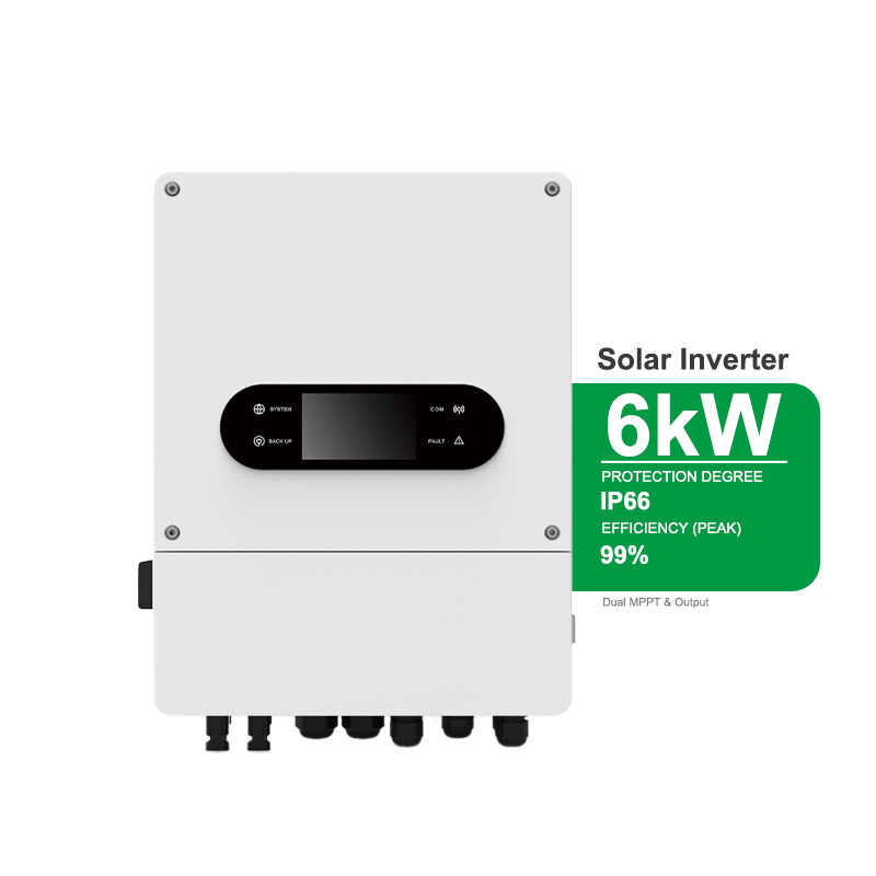 HYBRID SOLAR INVERTER AEP-6KP1-D5 Dual MPP trackers Dual outputs for smart load management Maximum PV input voltage 500VDC