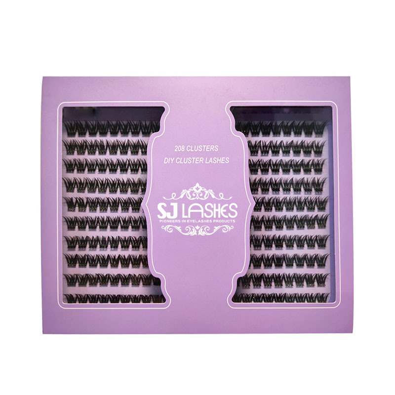 SJ LASHES Factory Wholesale 208 Clusters High-capacity Segmented DIY Eyelash Paper Box | Custom Logo Private Label Mega Pack Cluster Lash Case with Paper Tray OEM/ODM 