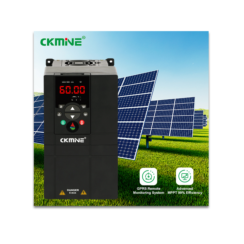 Bộ điều khiển biến tần AC CKMINE chạy pin mặt trời 380 V, đầu vào DC từ tấm pin quang điện, ba pha, dùng cho hệ thống tưới tiêu nông nghiệp và nuôi trồng thủy sản
