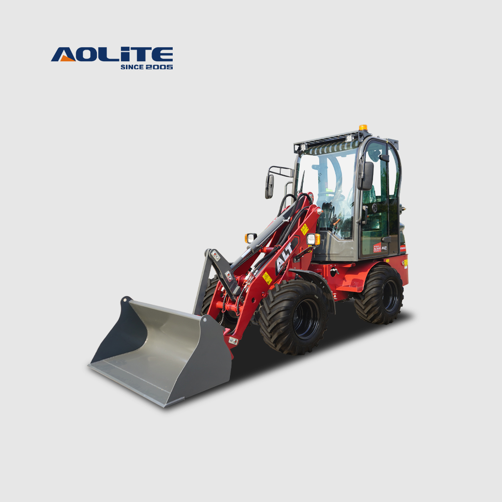 AOLITE 608H 폐쇄형 조종실, CE 인증 완료, 휠 로더 전면부, 4WD 디젤 소형 휠 로더