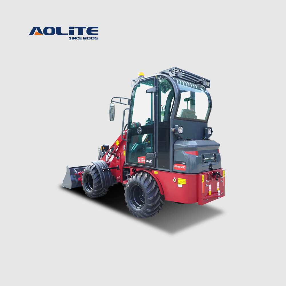 AOLITE 608H closed cabin CE certified wheel loader front end 4wd diesel mini wheel loader