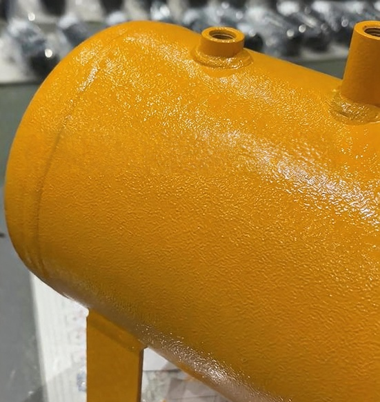 Carbon steel air receiver surface powder coating- smooth  VS orange peel