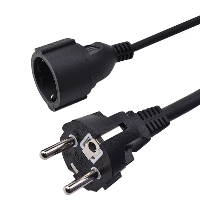 plug Schuko 16 A, 250 V, certificat CE și VDE, de la plug la priză, cablu H05VV-F, 1,5 mm², pentru utilizare în aer liber, rezistent la apă, grad de protecție IP54