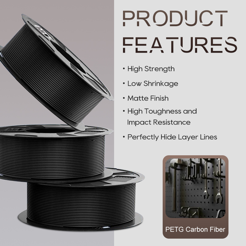 프로페셔널 3D 프린팅용 PETG 카본 파이버 필라멘트 3d 프린팅 소재 1.75/2.85mm 3kg/롤 FDM 3D 프린터용