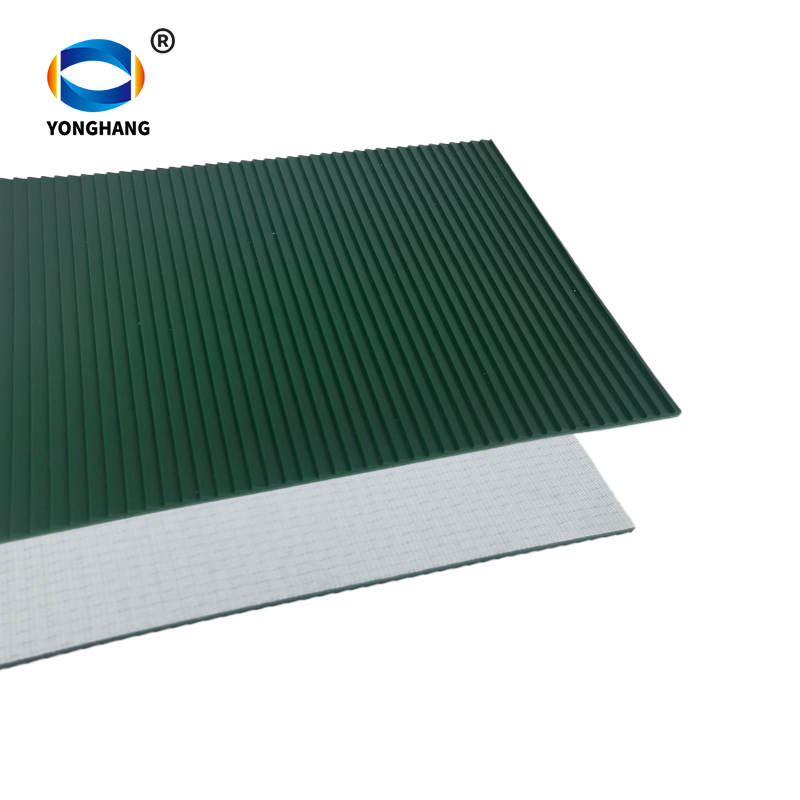 High-friction Washboard Pattern Green PVC Conveyor Belts