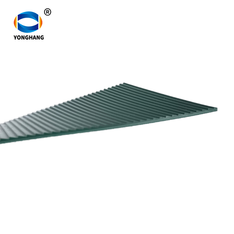 High-friction Washboard Pattern Green PVC Conveyor Belts