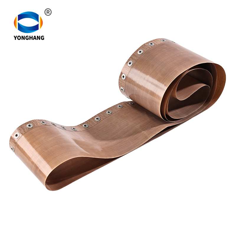 Brown Buttoned PTFE High-Temperature Fabric Conveyor Belts