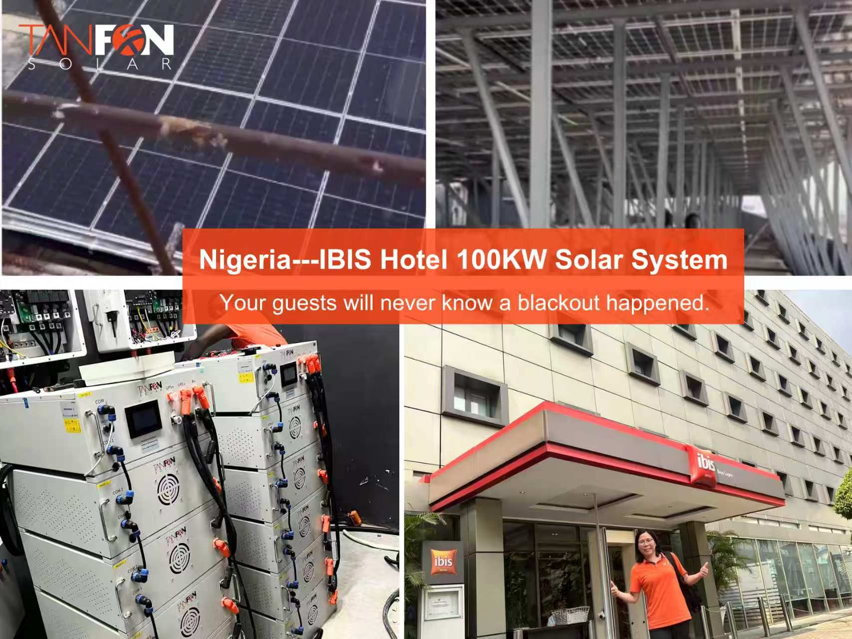 100kW Off Grid Solar Battery System for Hotel in Lagos, Nigeria