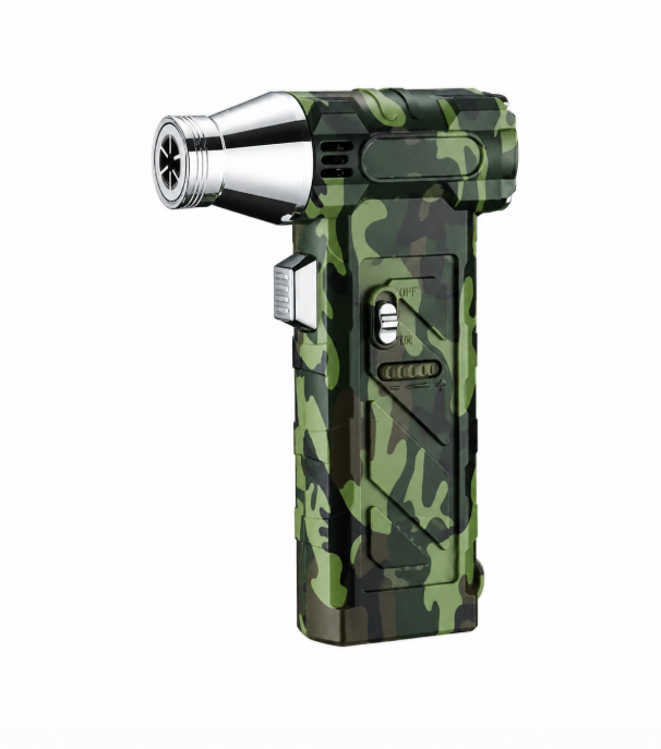 DB-608 New High-power Flame Green Flame Welding Torch Lighter Portable Windproof Butane Gas Lighter for Cooking Camping Cigar BBQ Igniter