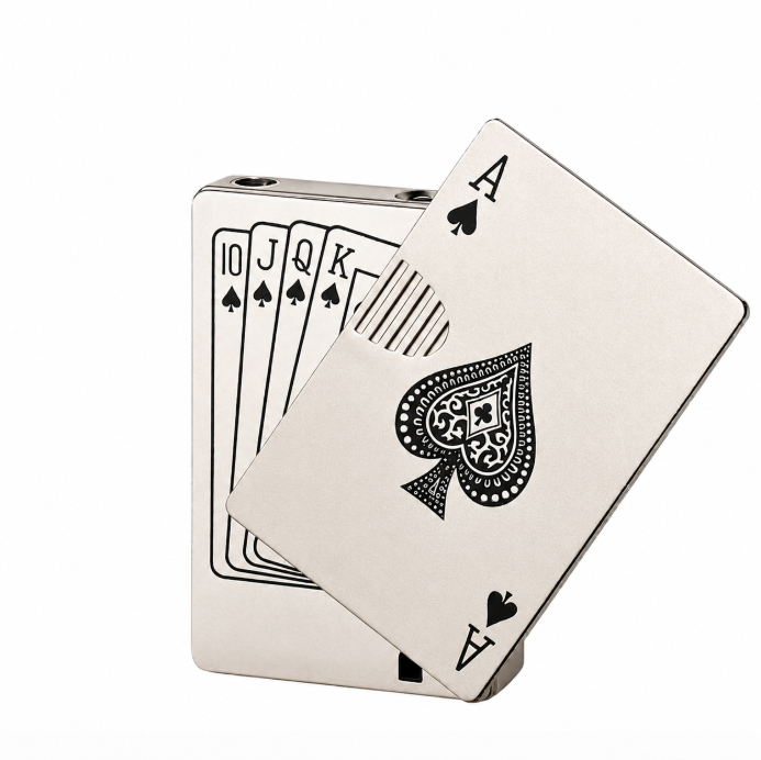 DB-1250 Cigarette Lighter Creative Jet Playing Card Hot Selling Products 2026 Poker Windproof Lighter with Metal Green